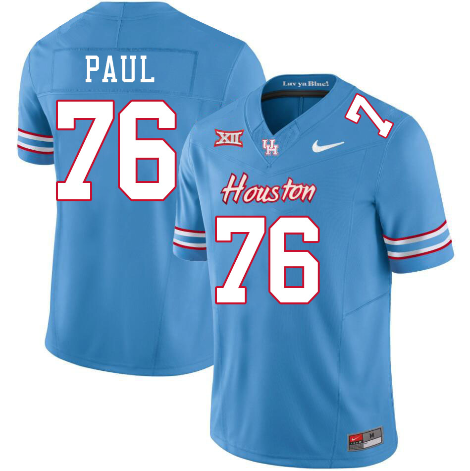 Patrick Paul Houston Jersey,Houston Cougars #76 Patrick Paul Jersey Youth College Uniforms-Oilers